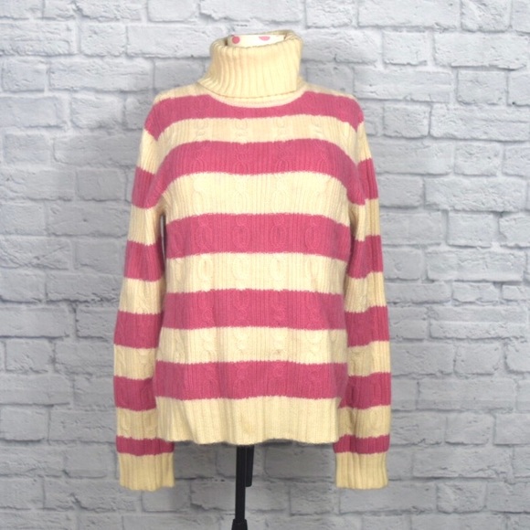 100% Cashmere Striped Sweater - Picture 1 of 3